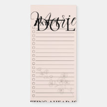 Peach Floral To Do List Pad/ Elegant Checklist
