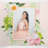 Peach Floral Trifold Quinceanera Invitation (Inside Middle)