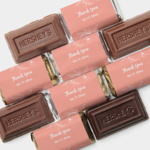 Peach Floral Vintage Baby Shower Hershey's Miniatures