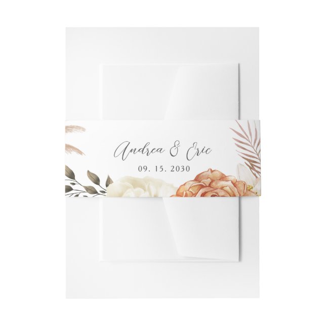 Peach Floral Wedding Belly Band (Front Example)