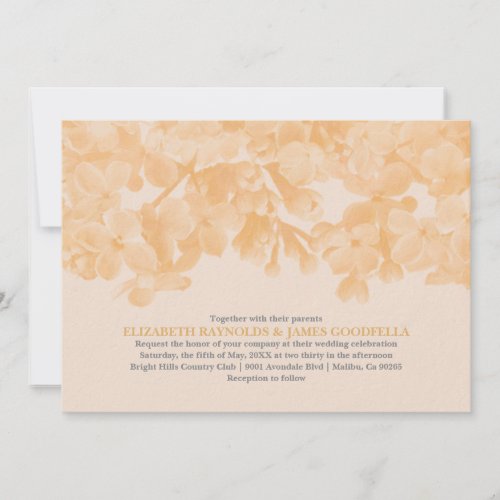 Peach Floral Wedding Invitations