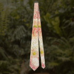 Peach Floral Wedding Neck Tie<br><div class="desc">Peach floral neck tie perfect for garden wedding or spring wedding.</div>