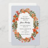 Peach Floral Wreath Bridal Shower Invitation (Front/Back)