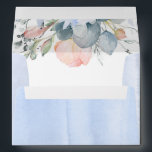 Peach Florals Elegant Watercolor Washes Dusty Blue Envelope<br><div class="desc">Peach and dusty blue colored watercolor flowers wedding envelopes</div>