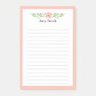 Peach Florals Personalized Lined