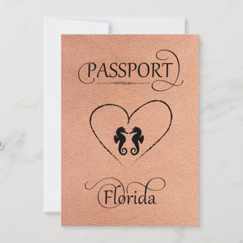 Peach Florida Passport Save the Date Card
