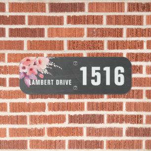 Peach Flower Make Your Own Personalized House Metal Sign