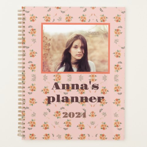 peach flower photo appointments Planner
