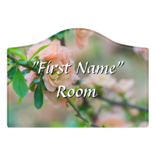 Peach Flowering Quince Room Sign
