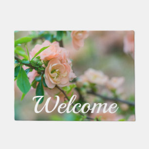 Peach Flowering Quince Welcome Doormat