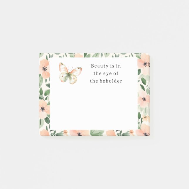 Peach Flowers Beauty Beholder Post-it Notes (Front)