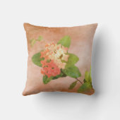 Peach Flowers Digital Art Throw Pillow (Back)