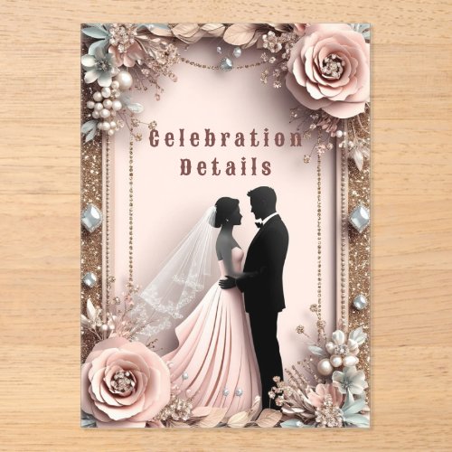  Peach Flowers Spring Wedding ✨ Acrylic Invitations