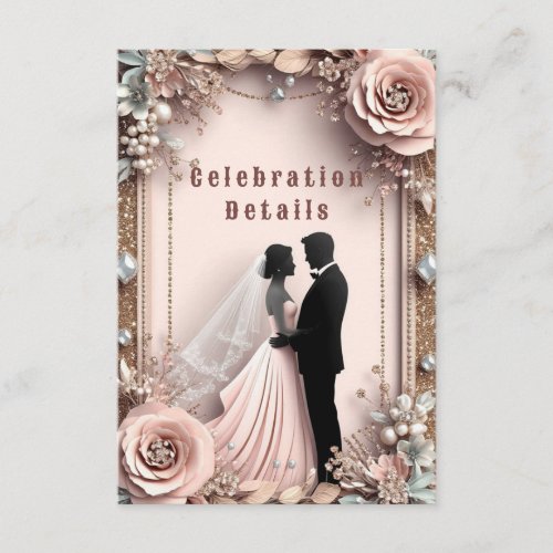  Peach Flowers Spring Wedding ✨ Enclosure Card