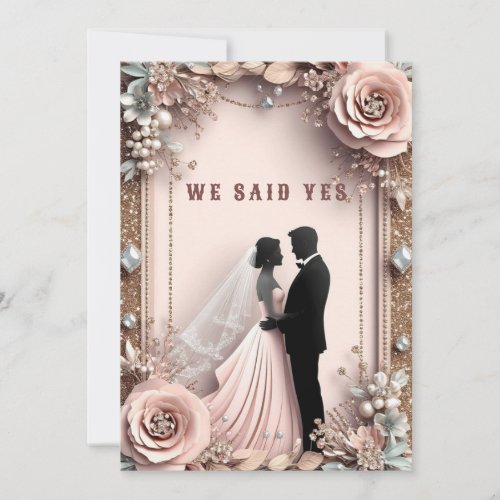  Peach Flowers Spring Wedding ✨ Invitation