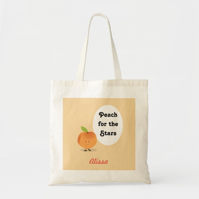 Peach for the Stars | Basic Tote Bag (Front)