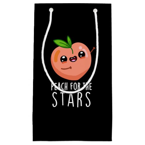 Peach For The Stars Funny Fruit Pun Dark BG Small Gift Bag