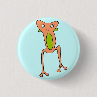 Peach Frog Pinback Button