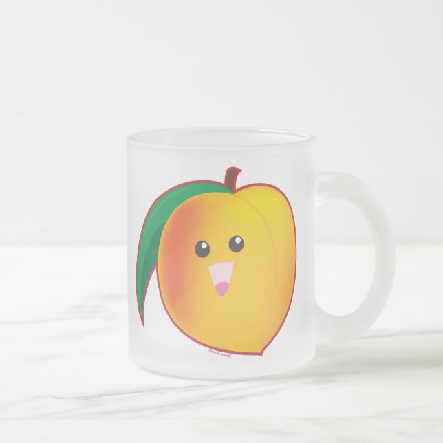 Peach Frosted Glass Coffee Mug (Right)