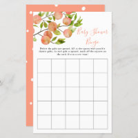 Peach Fruit Baby Shower Bingo Game