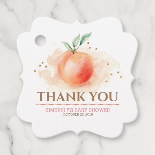 Peach Fruit Baby Shower Favor Tags