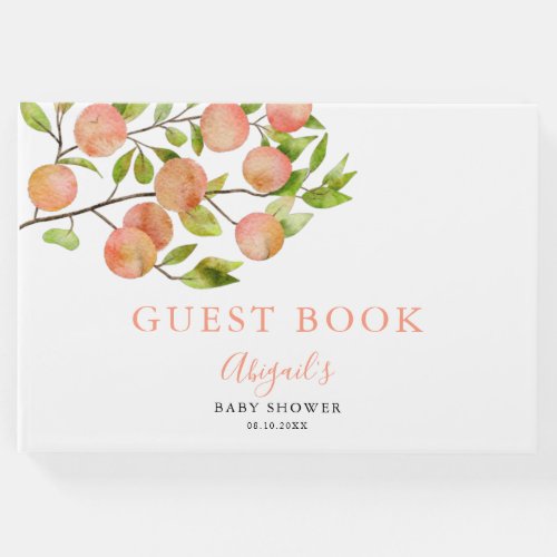 Peach Fruit Baby Shower Guest Book