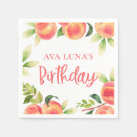 Peach Fruit Birthday Paper