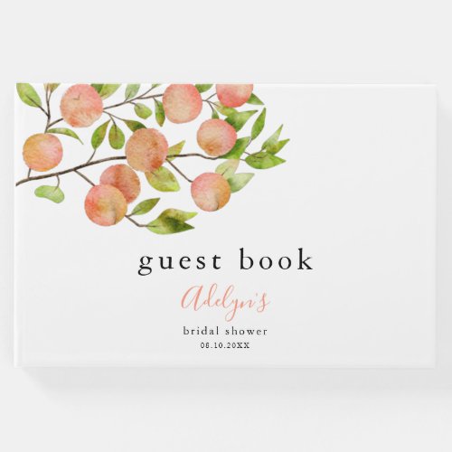 Peach Fruit Bridal Shower Guest Book