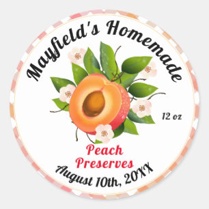 Peach Fruit Canning Jam Jar Label