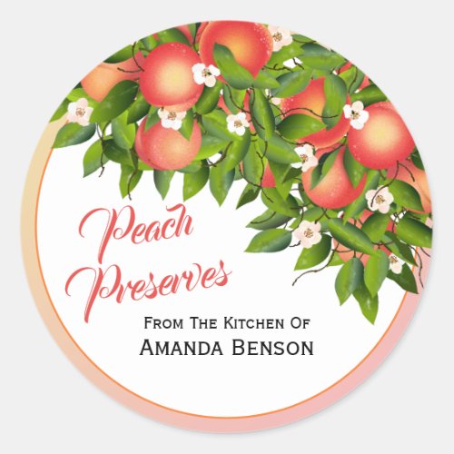 Peach Fruit Canning  Jam Jar Label