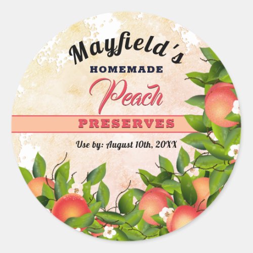 Peach Fruit Canning  Jam Jar Label