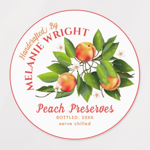 Peach Fruit Canning Labels