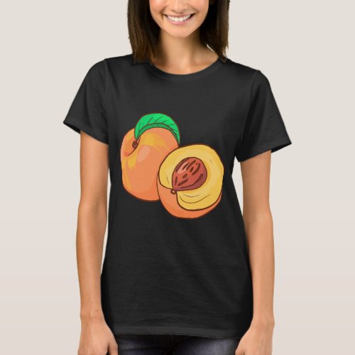Peach Fruit Food Vegan Vegetarian T_Shirt