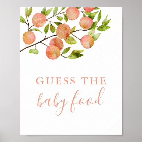 Peach Fruit Guess The Baby Food Sign