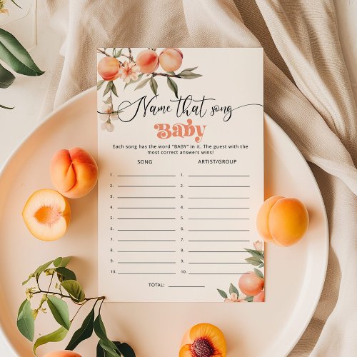 Peach fruit Name that song baby shower game
