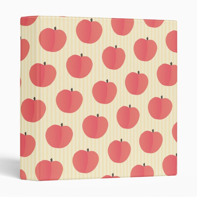 Peach Fruit Pattern 3 Ring Binder (Front/Spine)