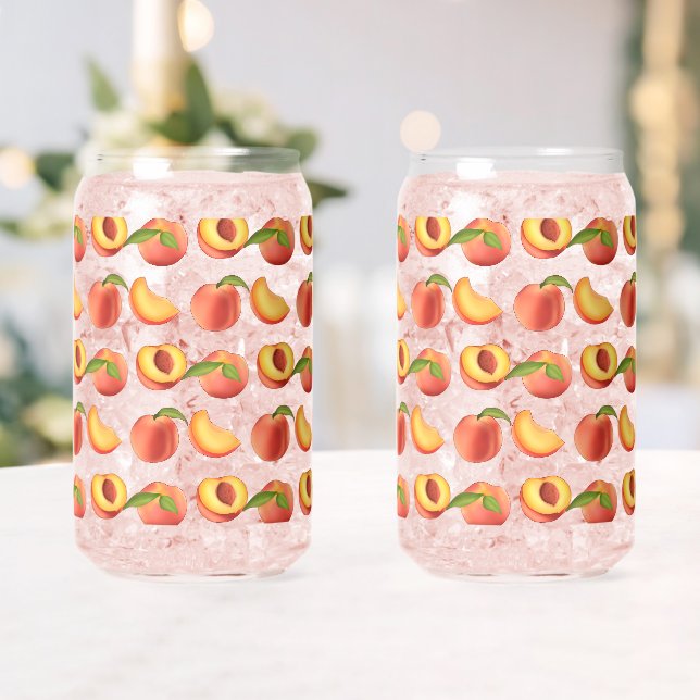 Peach Fruit Pattern Can Glass (Insitu (Wedding))