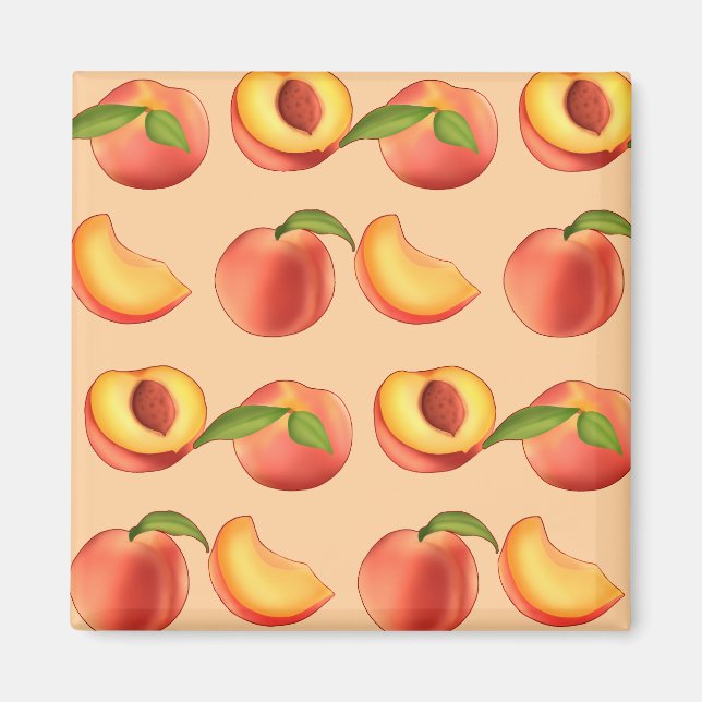 Peach Fruit Pattern Magnet (Front)