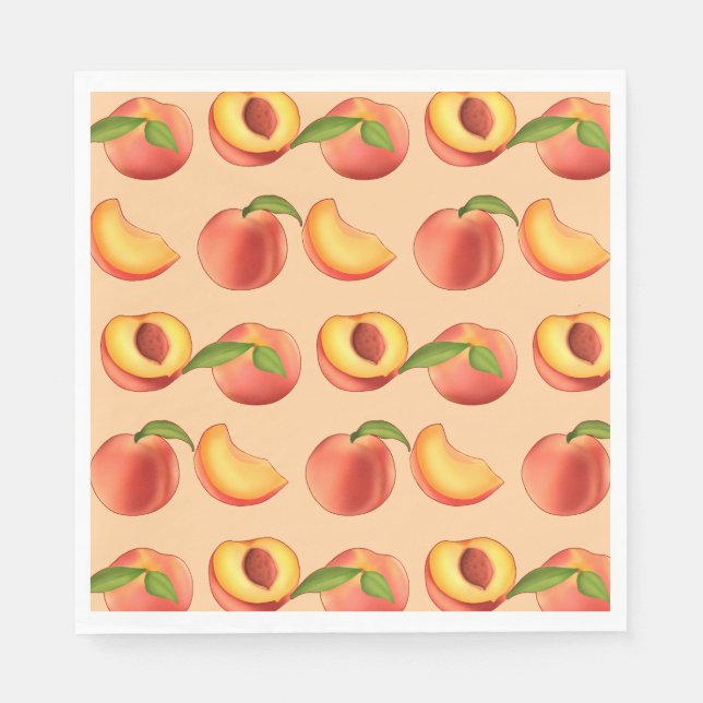 Peach Fruit Pattern Napkins (Front)