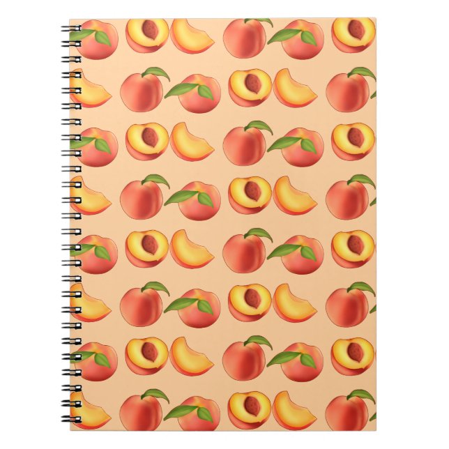 Peach Fruit Pattern Notebook (Front)