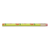 Peach fruit pattern on yellow pencil (Rotated 90)