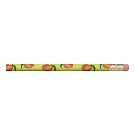 Peach fruit pattern on yellow pencil (Front)
