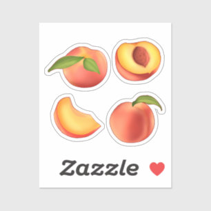 Peach Fruit Pattern Sticker