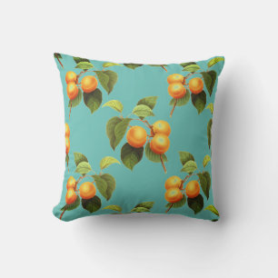 Peach fruit pattern throw pillow