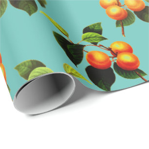 Peach fruit pattern wrapping paper