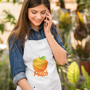 Peach Fruit Retro Orange Adult Apron