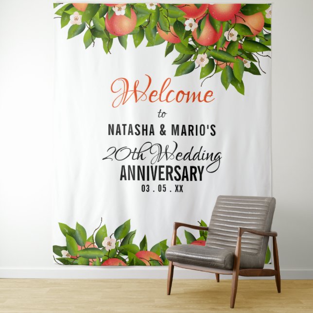 Peach Fruit Wedding Backdrop (In Situ)