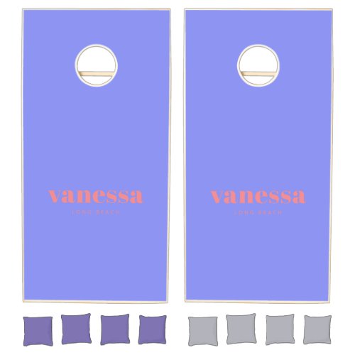 Peach Full Minimal Modern Classic Name Cornhole Set