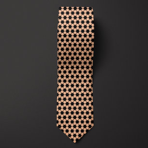 Peach Futbol Soccer Ball Pattern Neck Tie