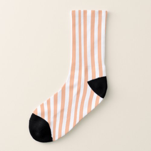 Peach Fuzz and White Stripe Pinstripe Socks